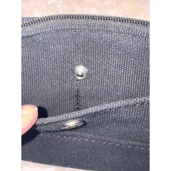 Lands' End Canvas Zippered Wristlet Zippered Pouch Black - Picture 3 of 9